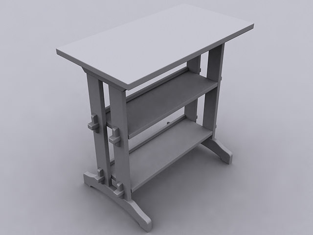 Woodworking Shop Table 3D model_3