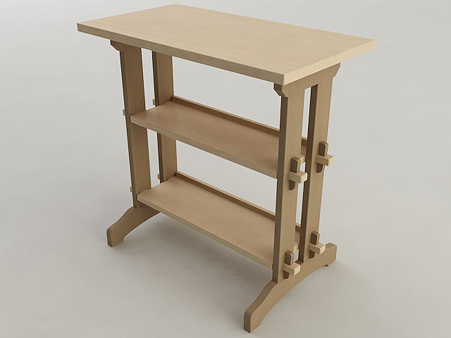 Woodworking Shop Table 3D model_2