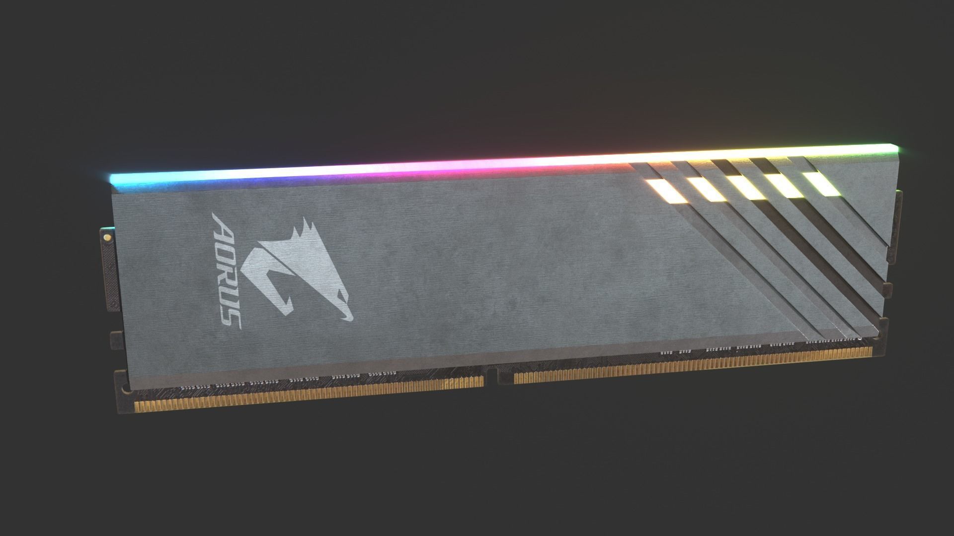 Aorus RAM Low-poly 3D model