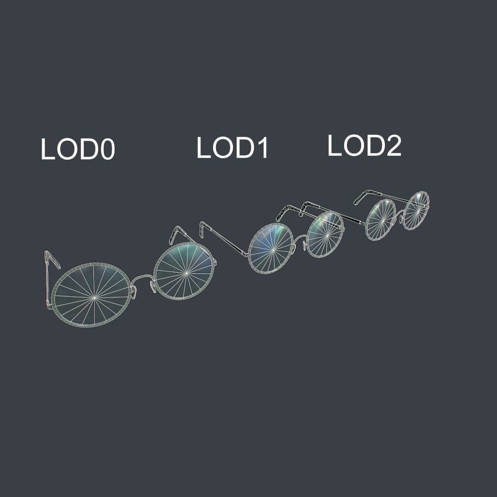 Old Glasses v2 Low-poly 3D model_14