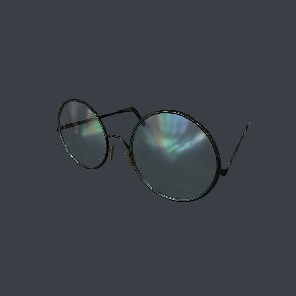 Old Glasses v2 Low-poly 3D model_2