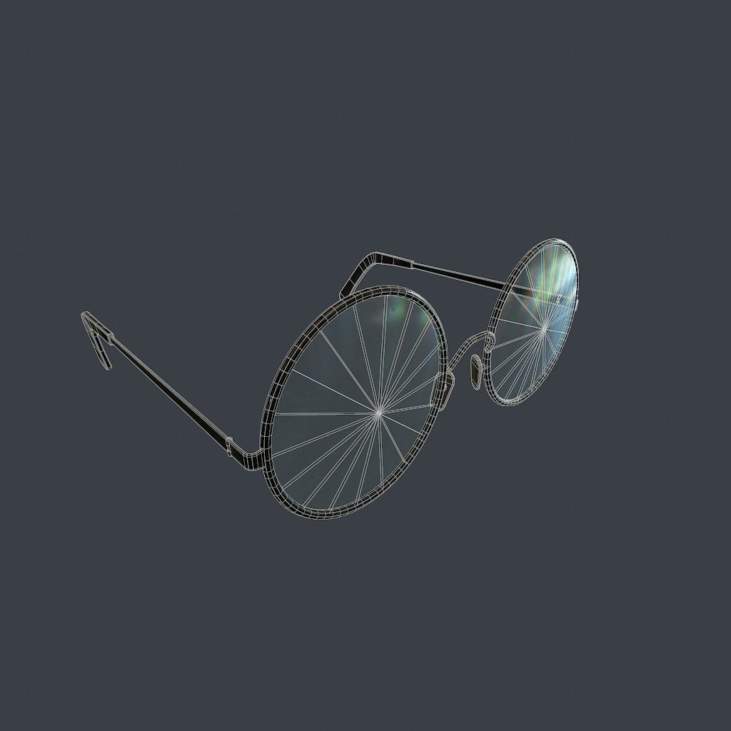 Old Glasses v2 Low-poly 3D model_15