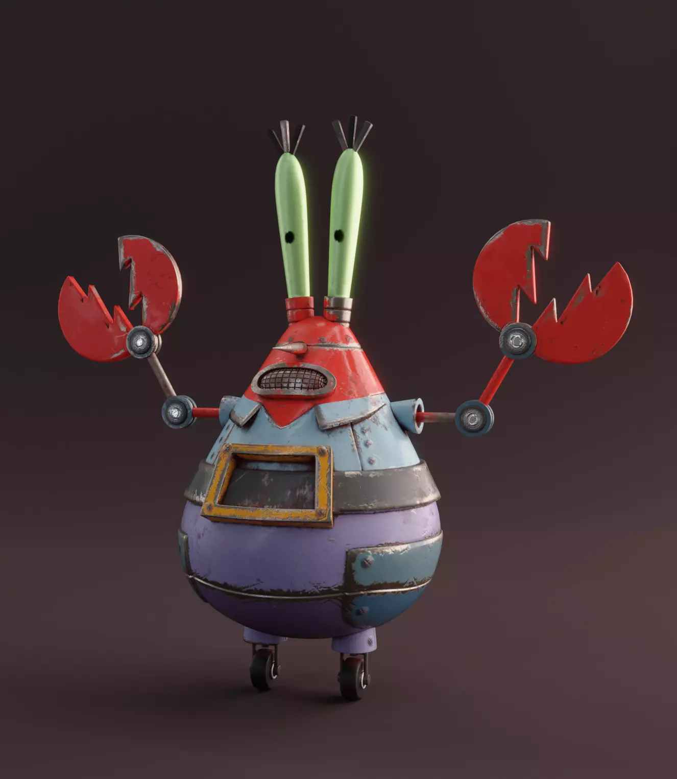 Mr Crab Ravioli Blender model 3D model_0