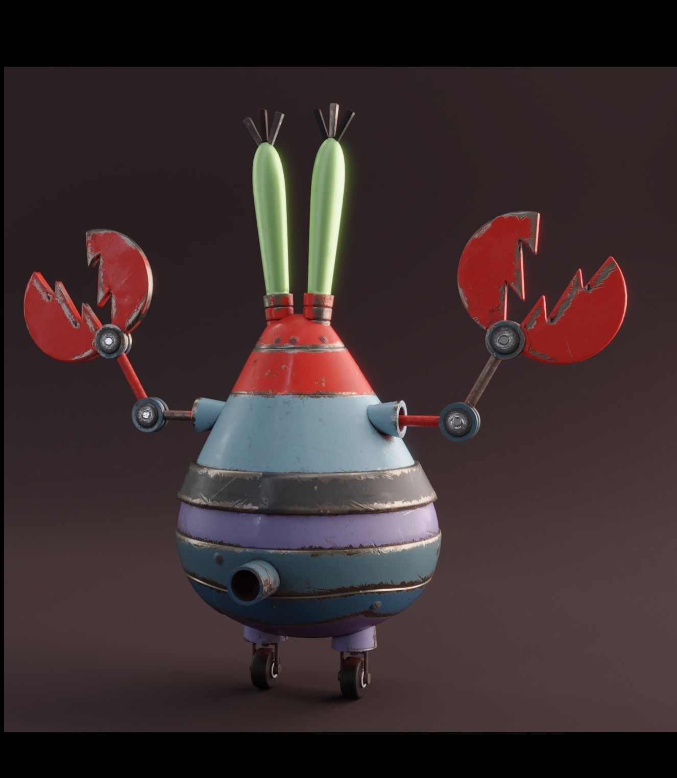 Mr Crab Ravioli Blender model 3D model_1