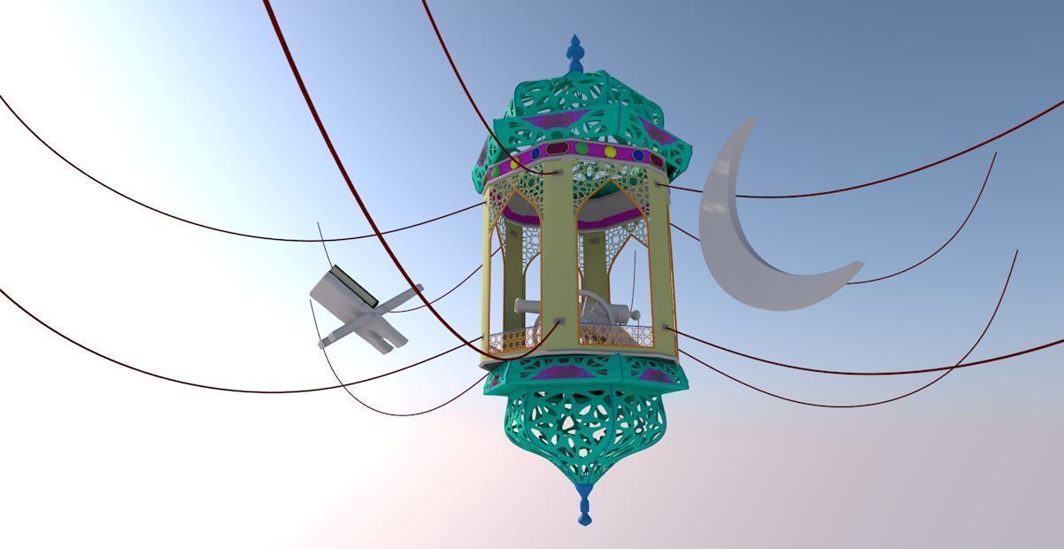 Fanoos Ramadan with 3 Accessories  Free 3D model_2