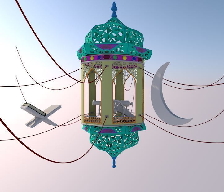 Fanoos Ramadan with 3 Accessories  Free 3D model_4