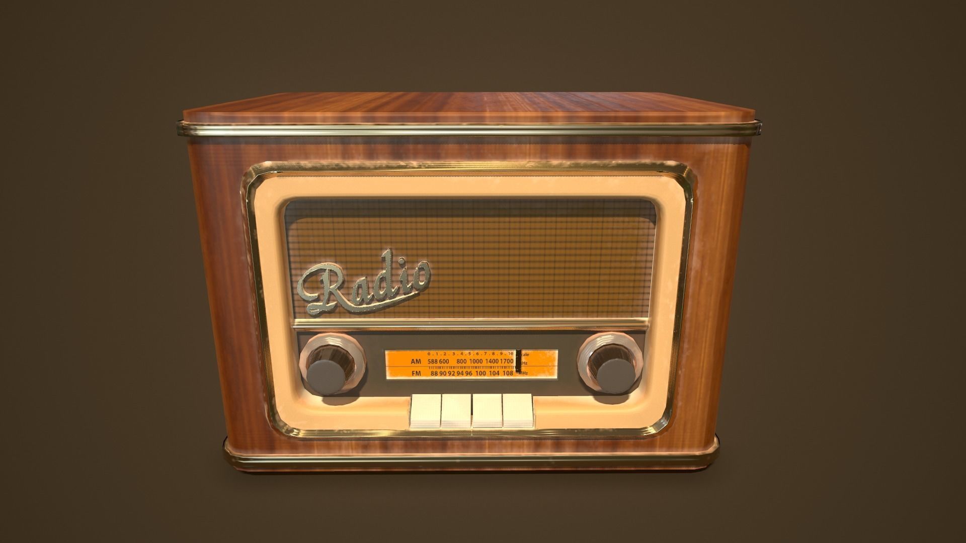 classic radio blender  3D model_3