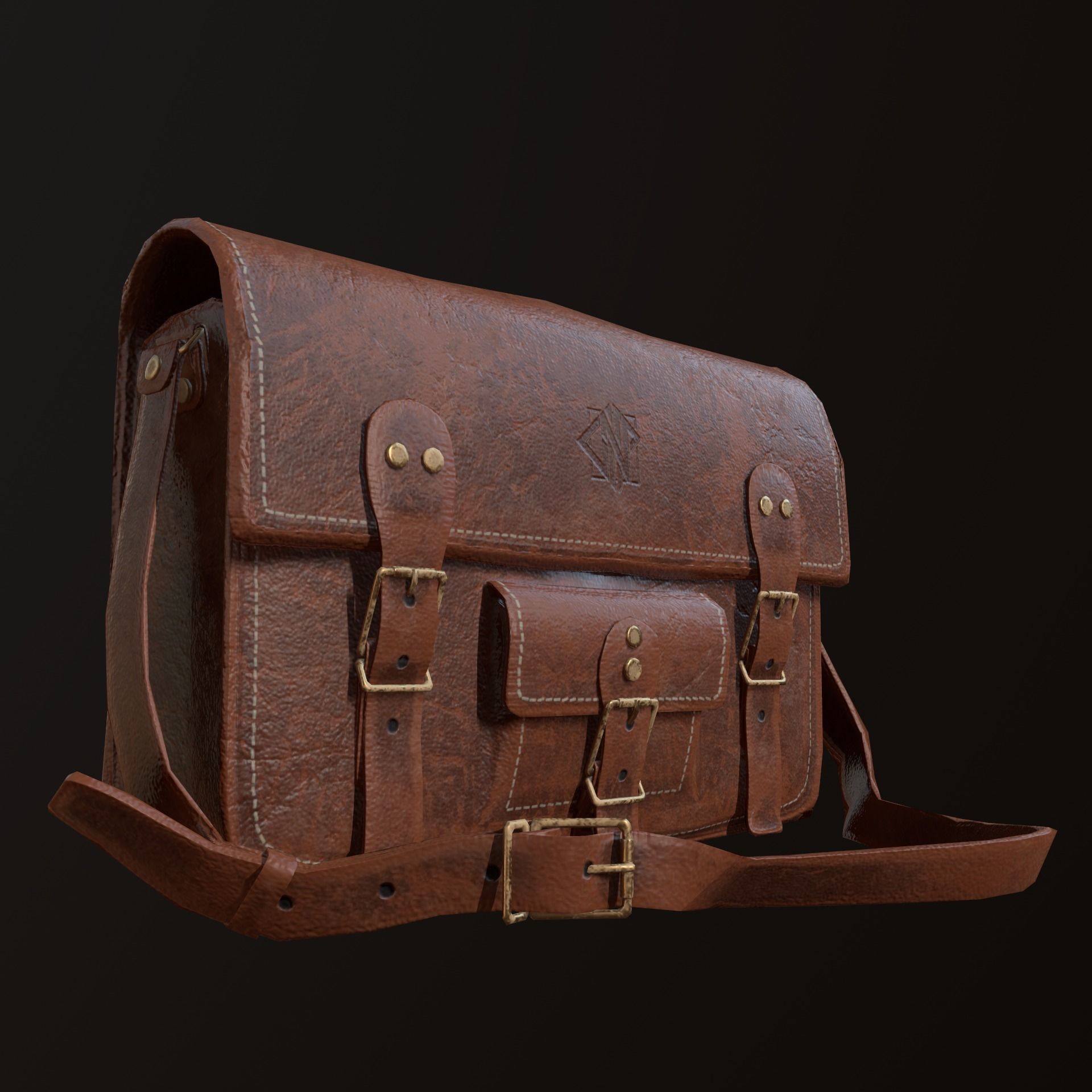 3D model leather bag blender VR / AR / lowpoly CGTrader