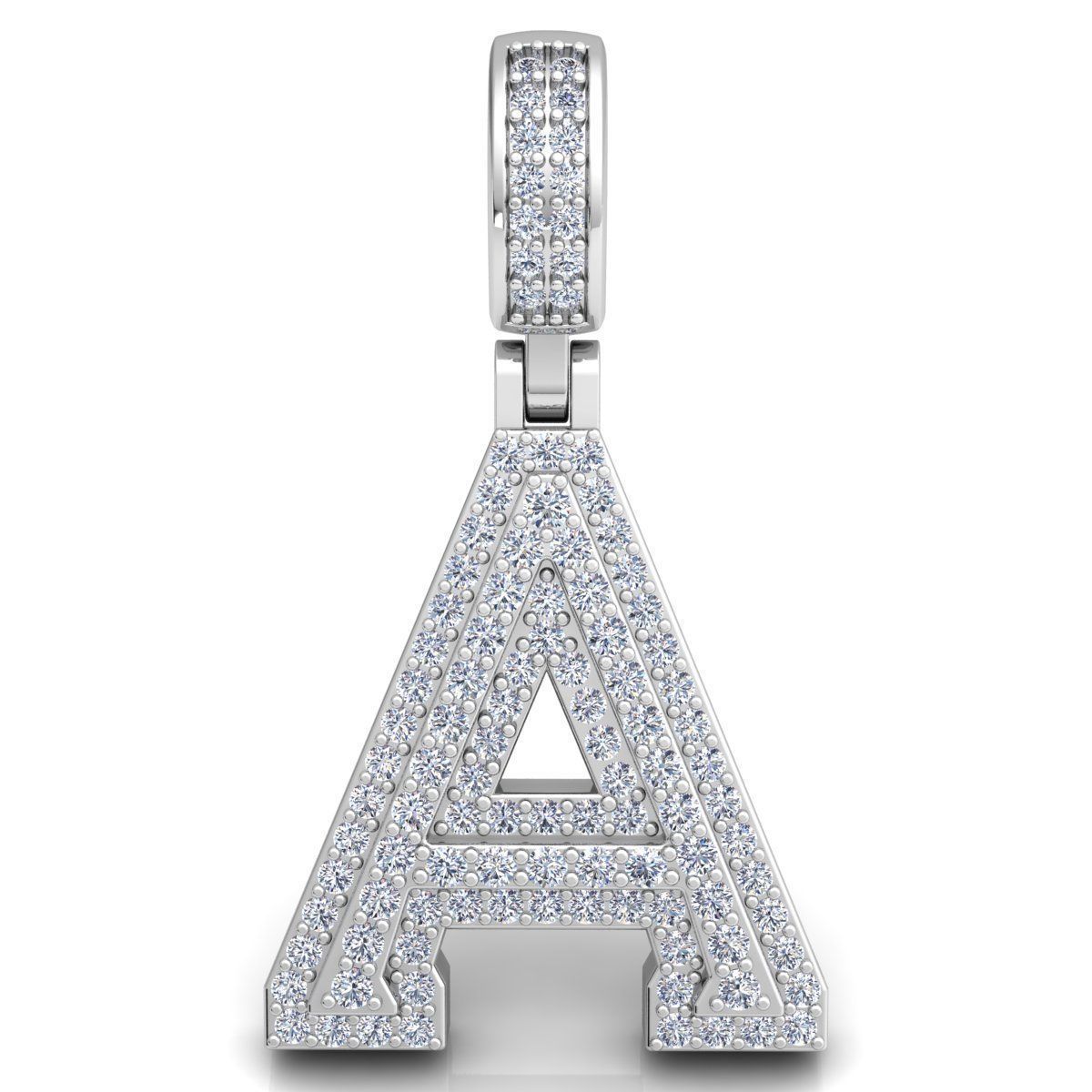 Alphabet Latter A Diamond Pendent 3d Model print  3D print model_6