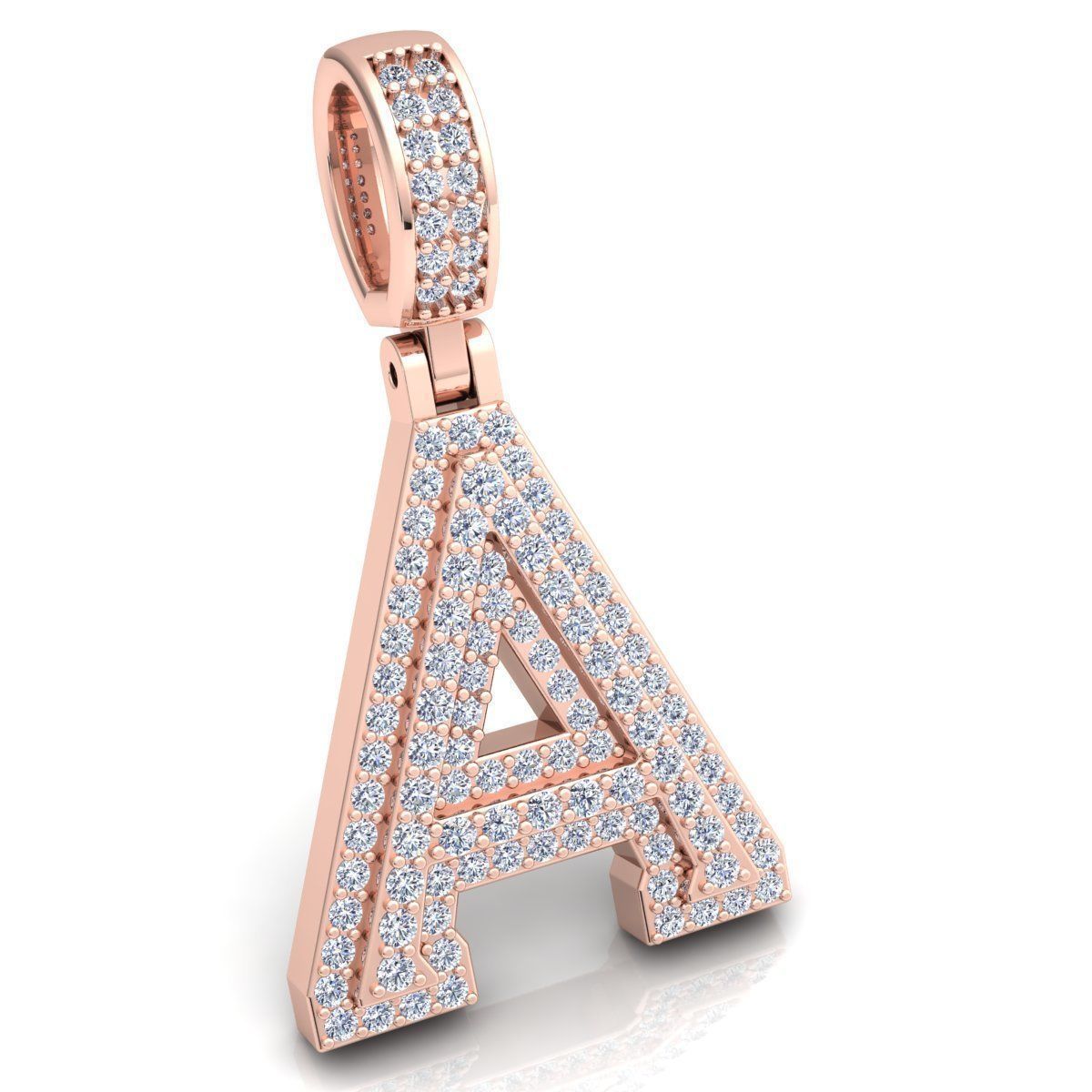 Alphabet Latter A Diamond Pendent 3d Model print  3D print model_1