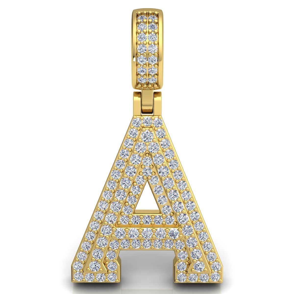 Alphabet Latter A Diamond Pendent 3d Model print  3D print model_4
