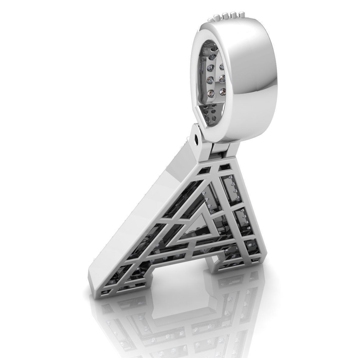 Alphabet Latter A Diamond Pendent 3d Model print  3D print model_9