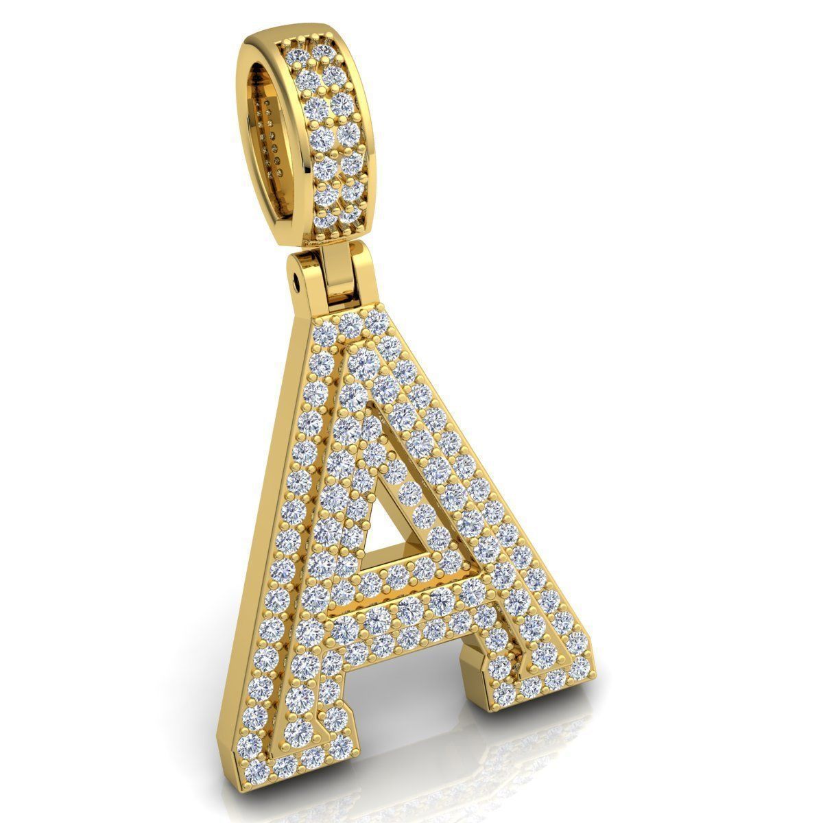 Alphabet Latter A Diamond Pendent 3d Model print  3D print model_3