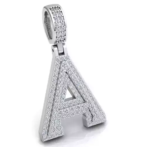 Alphabet Latter A Diamond Pendent 3d Model print  3D print model