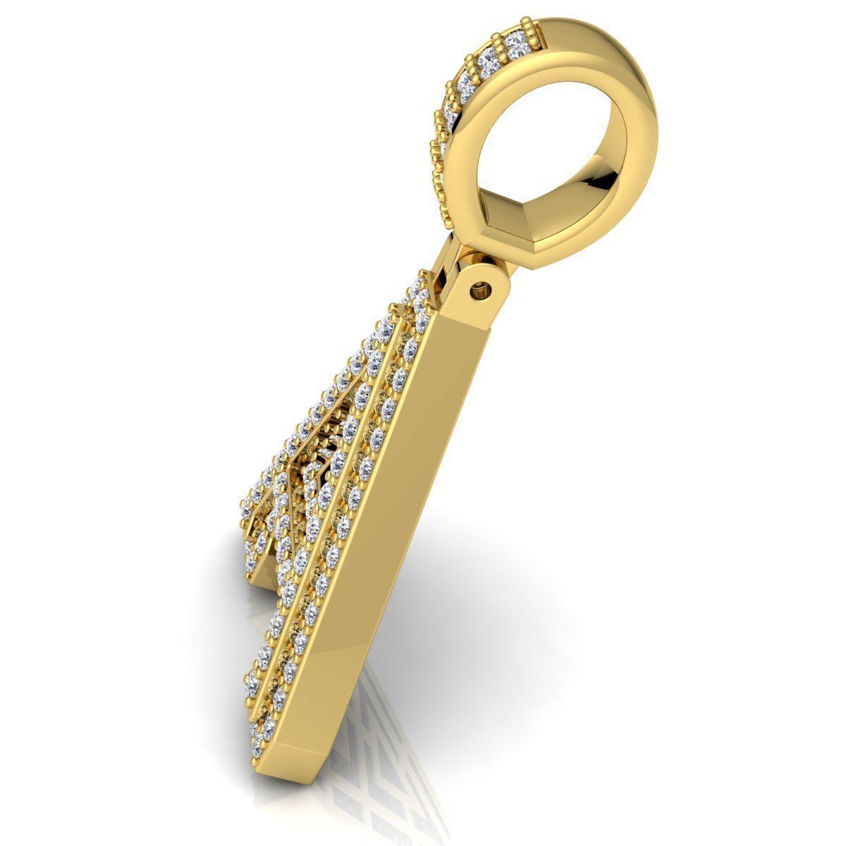 Alphabet Latter A Diamond Pendent 3d Model print  3D print model_10