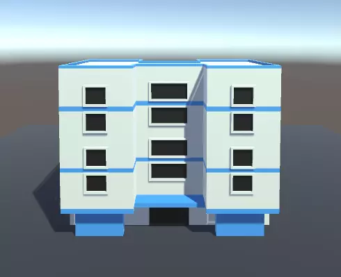Low Poly Building Low-poly 3D model_0