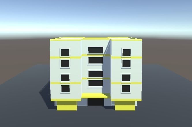Low Poly Building Low-poly 3D model_1