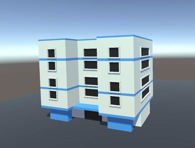 Low Poly Building Low-poly 3D model_4