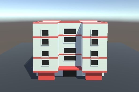 Low Poly Building Low-poly 3D model_2