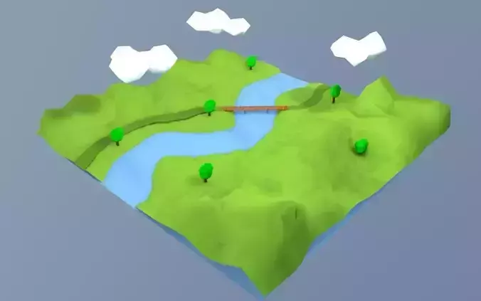 Small LowPoly Scene Free 3D model