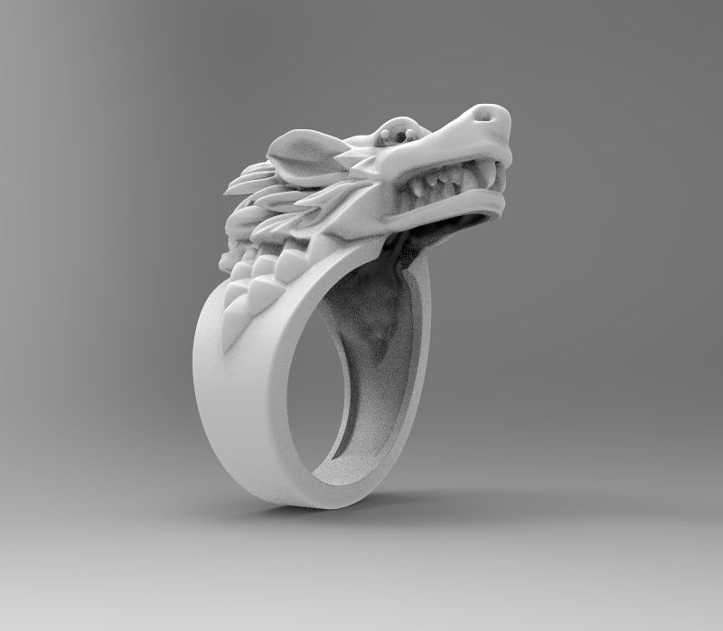  WOLF RING 3D model_3