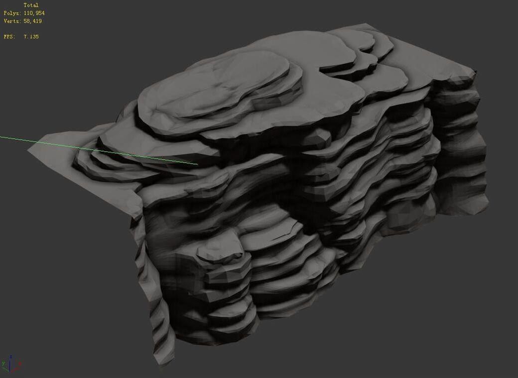 Stone - Large Weathered Stone 02 3D model_3