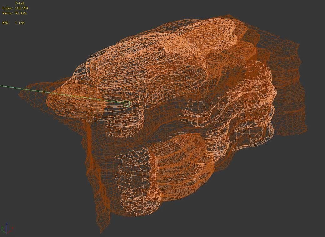 Stone - Large Weathered Stone 02 3D model_2