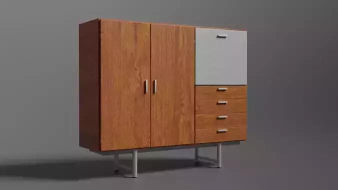 Dresser - Pastoe Braakman - closet cabinet variant B Low-poly 3D model
