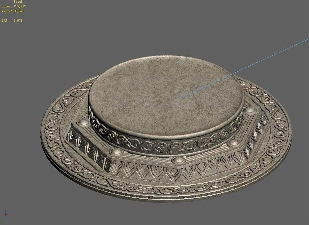 Stone - Round base 3D model_4