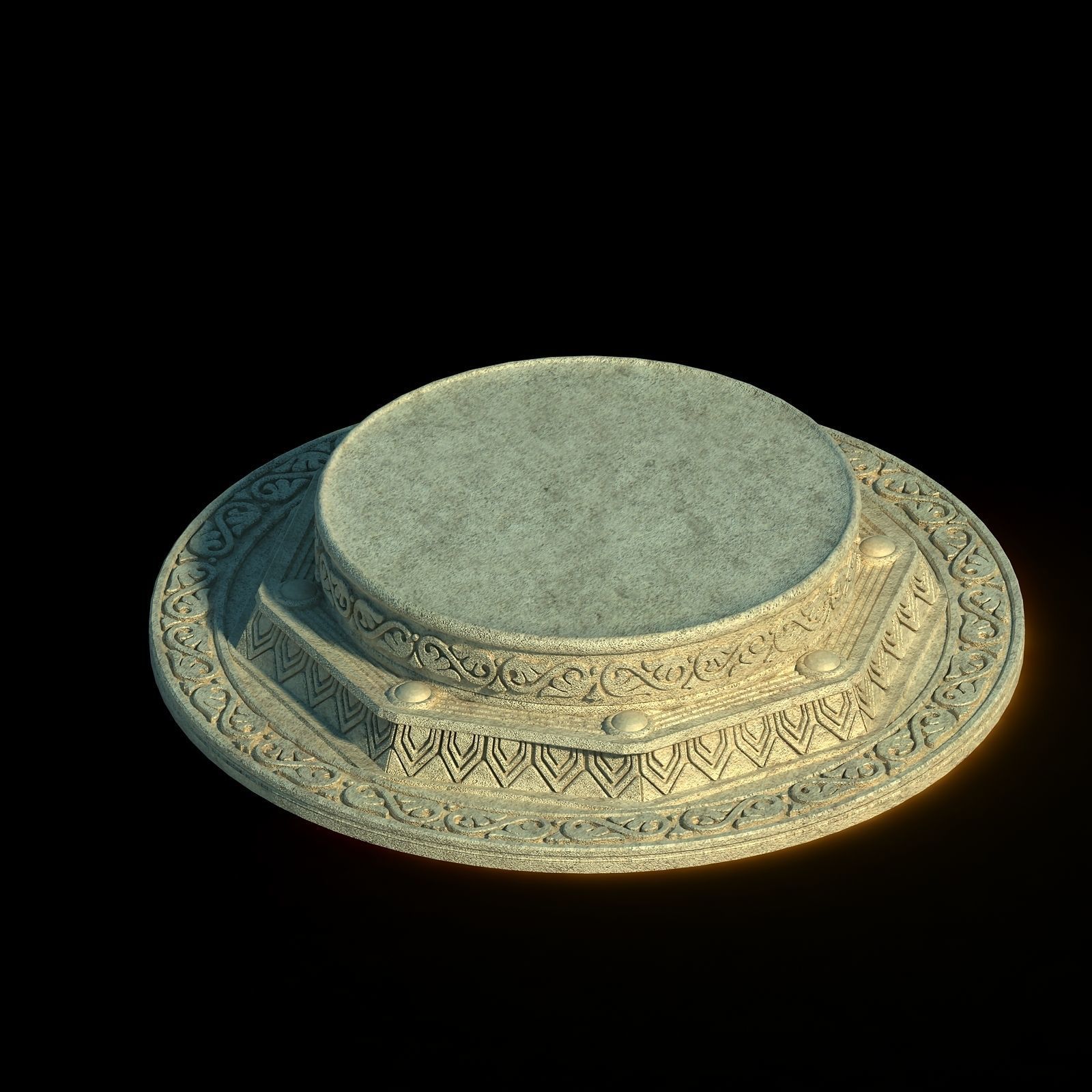 Stone - Round base 3D model_2