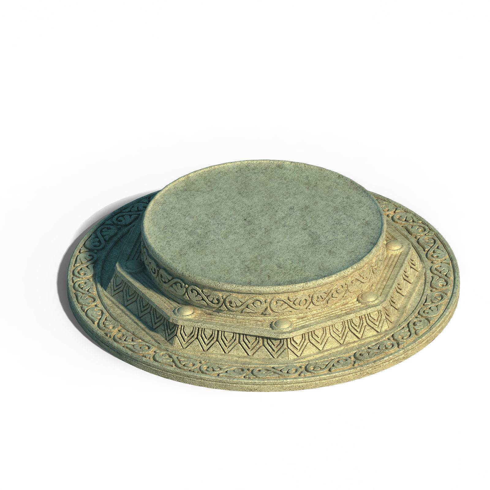 Stone - Round base 3D model_1
