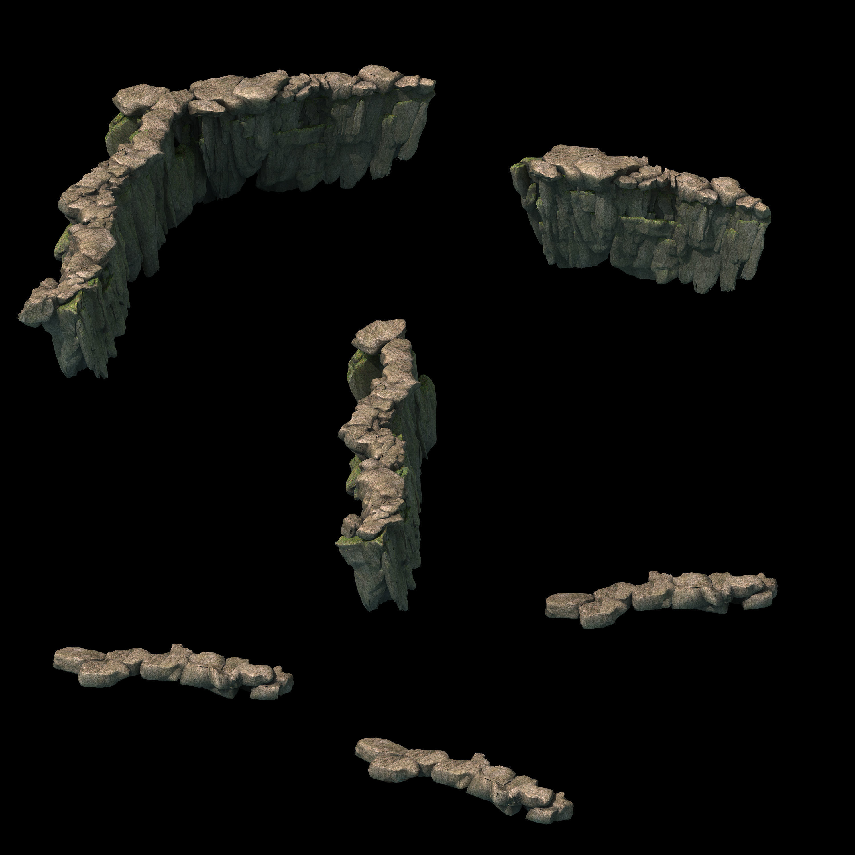 Pool side - stone 01 3D model_1