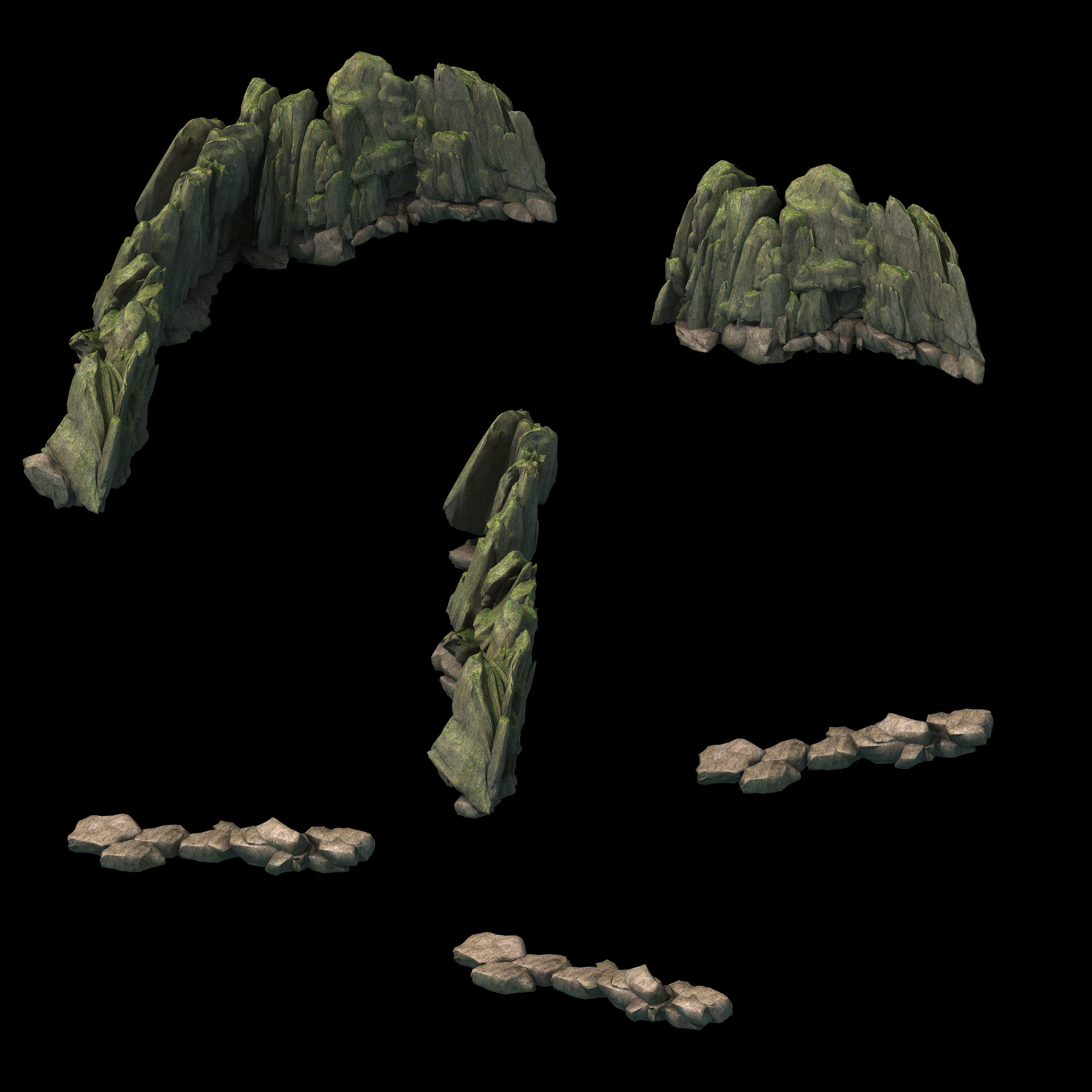 Pool side - stone 01 3D model_4