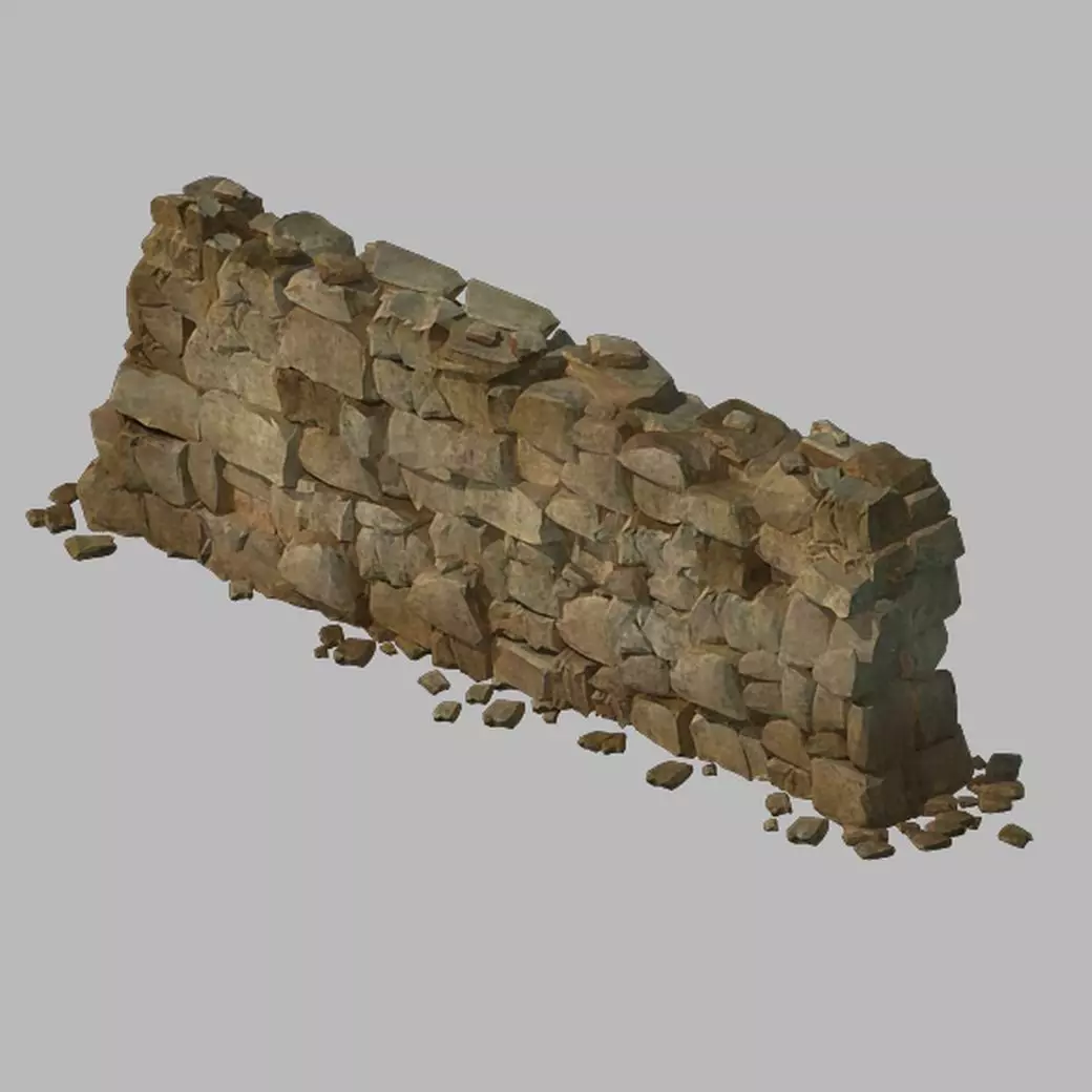 Water caravan - stone wall 3D model_0