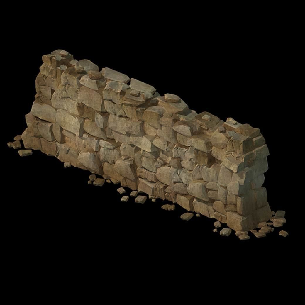 Water caravan - stone wall 3D model_1
