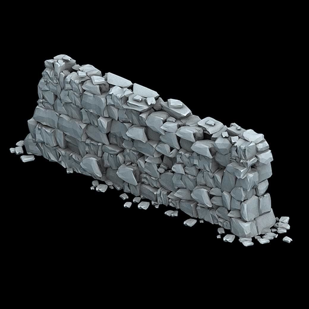 Water caravan - stone wall 3D model_2