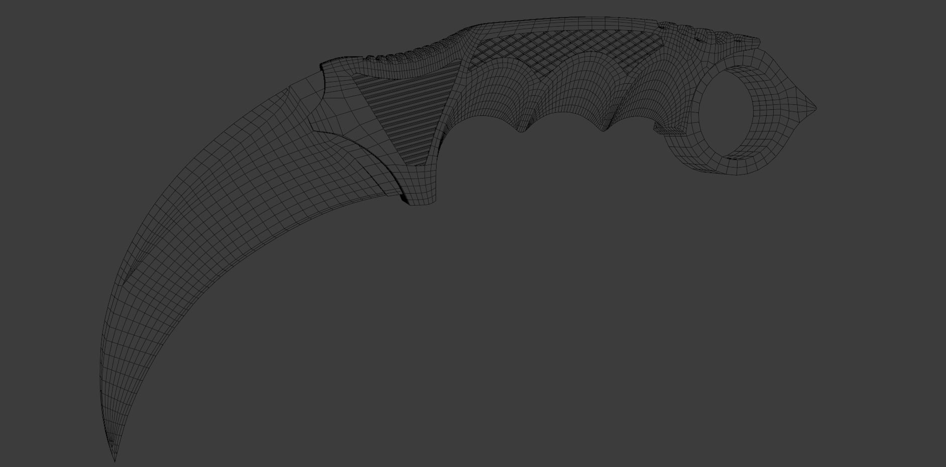 Karambit knife Low-poly 3D model_1