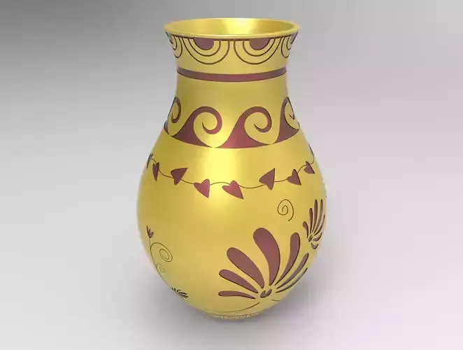 Amphora gold vase 3D print model