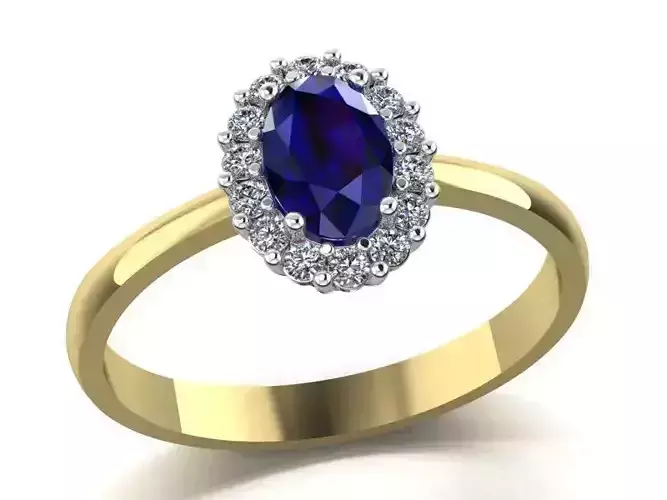 Classic ring with an oval stone