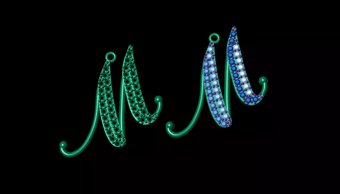 M pendant letter 3D print model