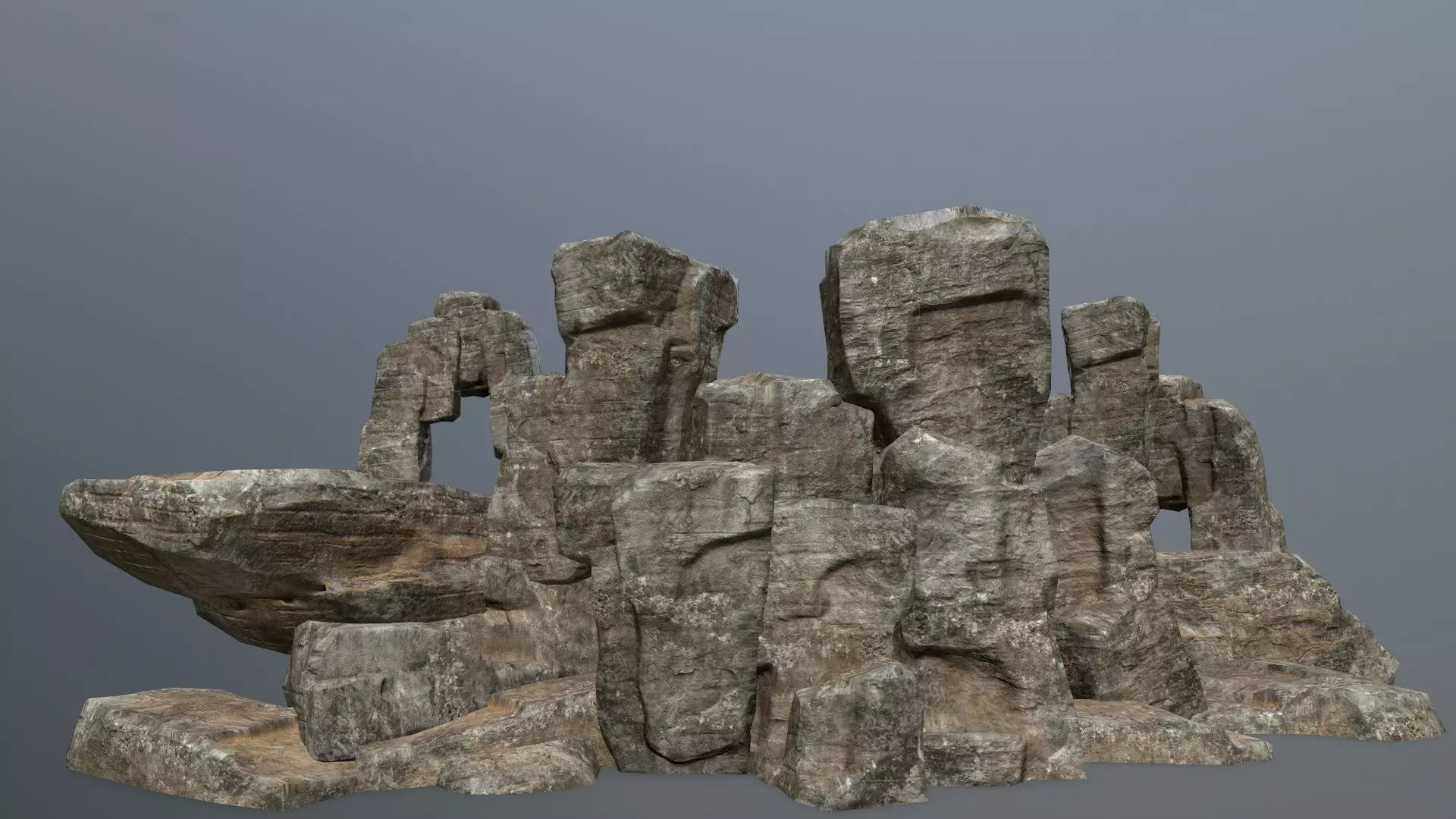 Rock Set Low-poly 3D model_0
