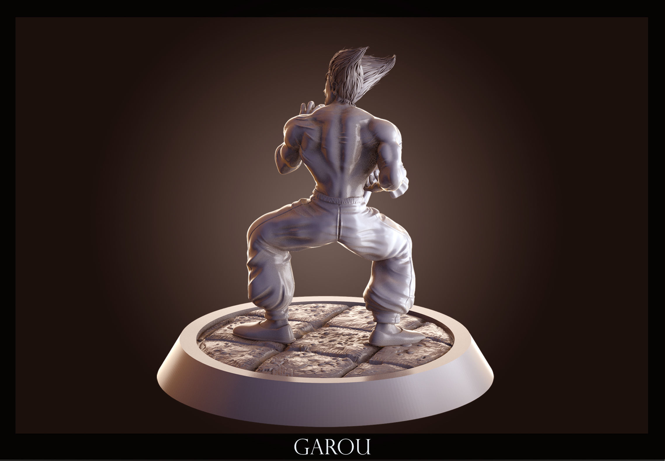 Garou statue of character garbo 3D print model_5
