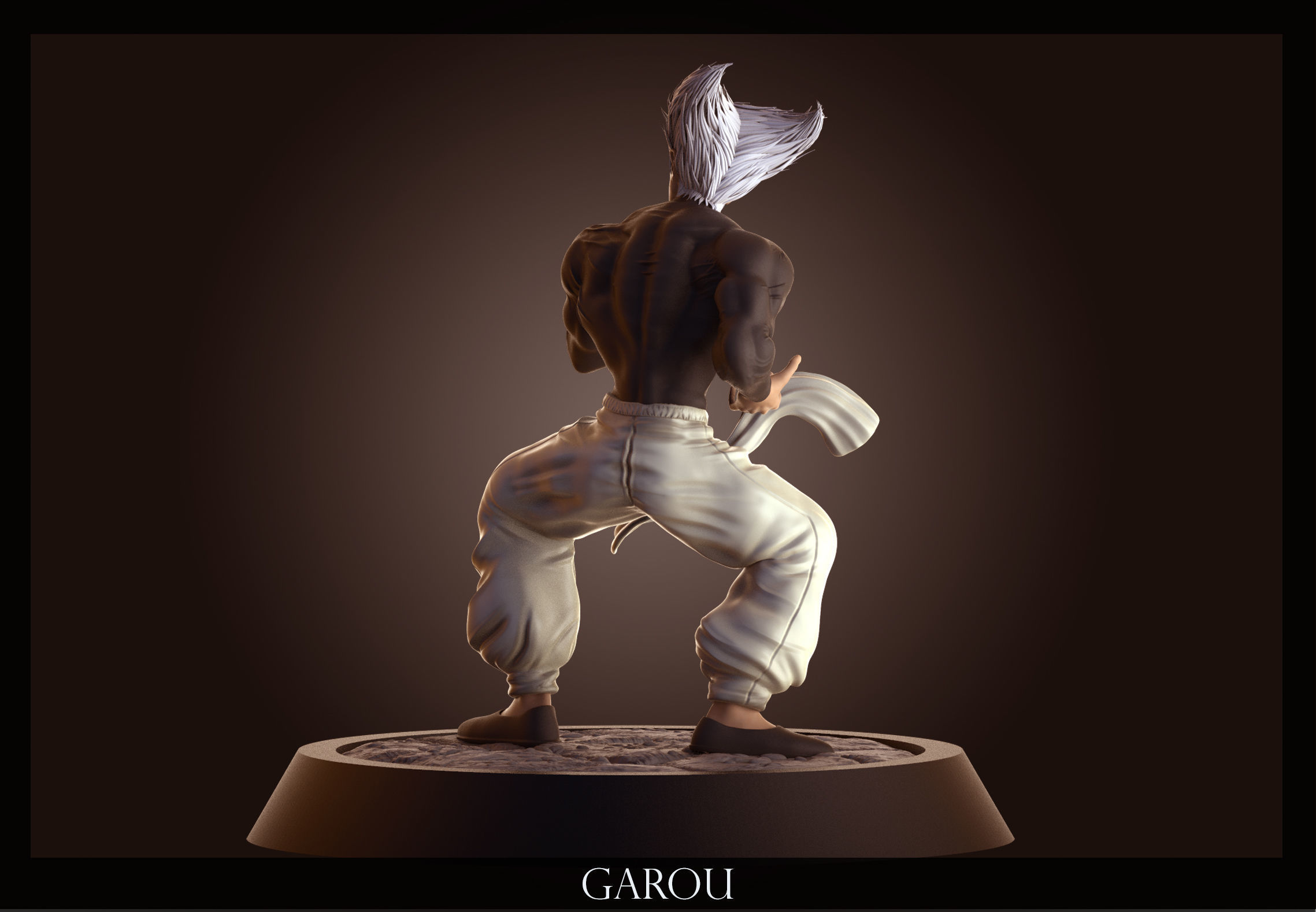 Garou statue of character garbo 3D print model_4