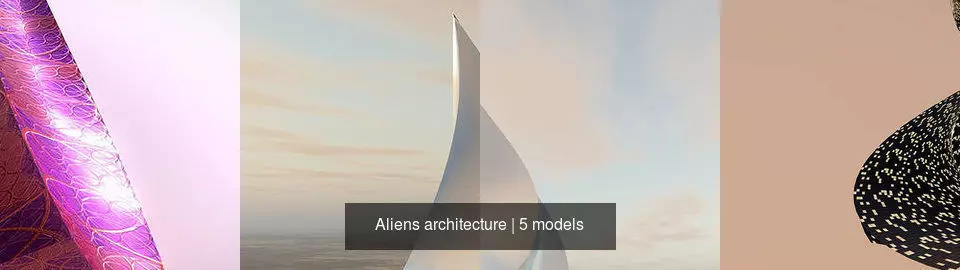 Aliens architecture 3D Model Collection_0