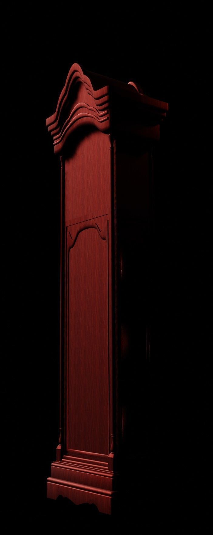 Grandfather Clock Low-poly 3D model_5