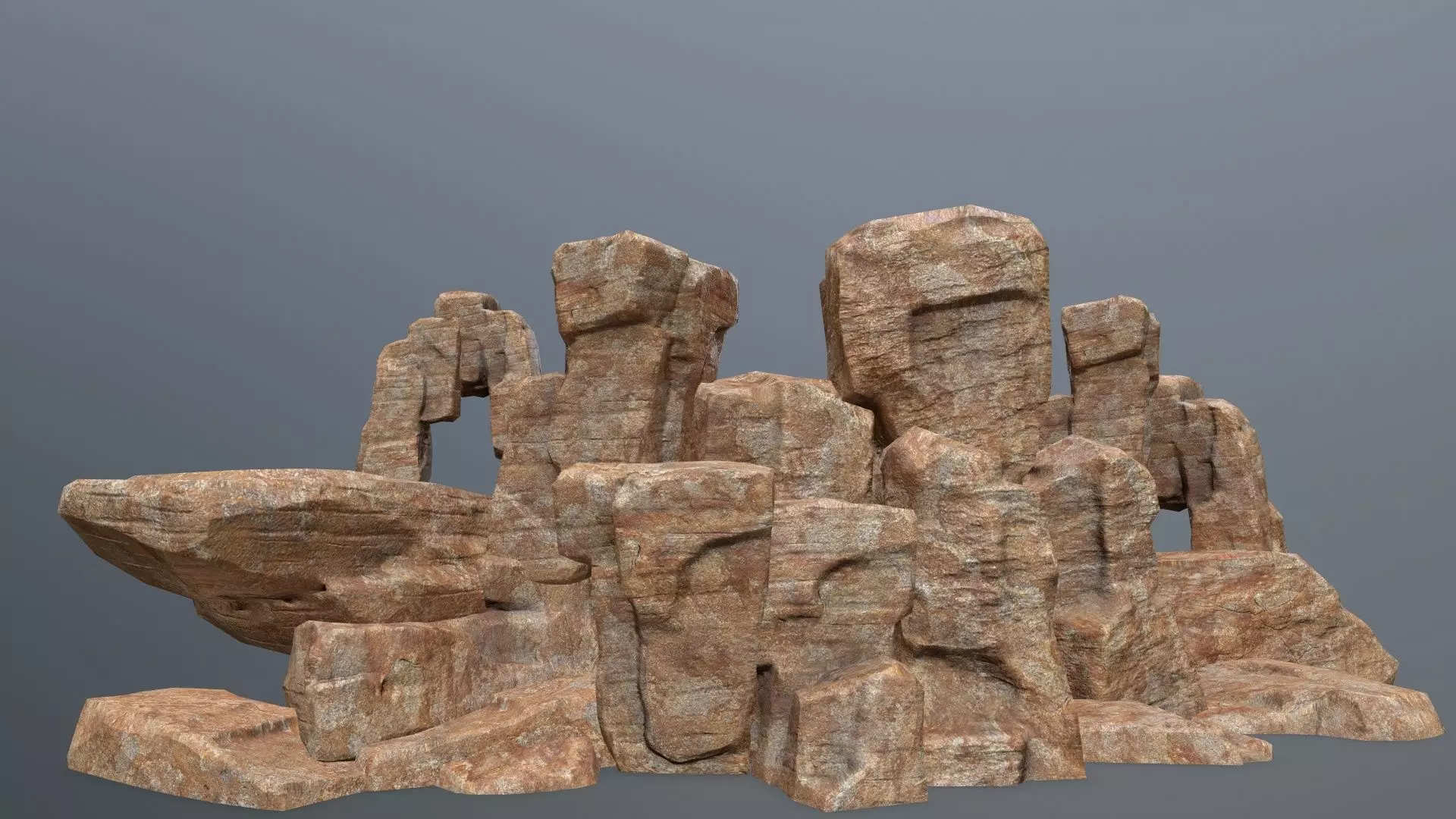 Rock Set Low-poly 3D model_0