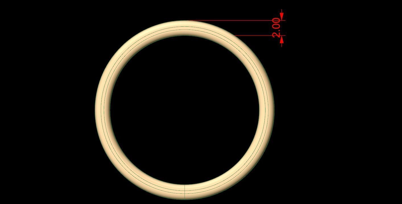 Hammered Band Rings in Us Size 3D print model_6