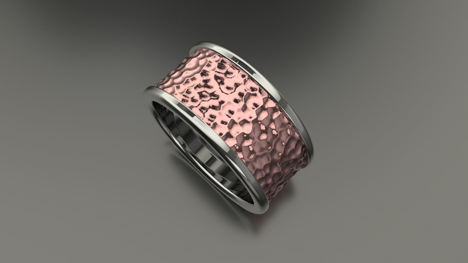 Hammered Band Rings in Us Size 3D print model_1