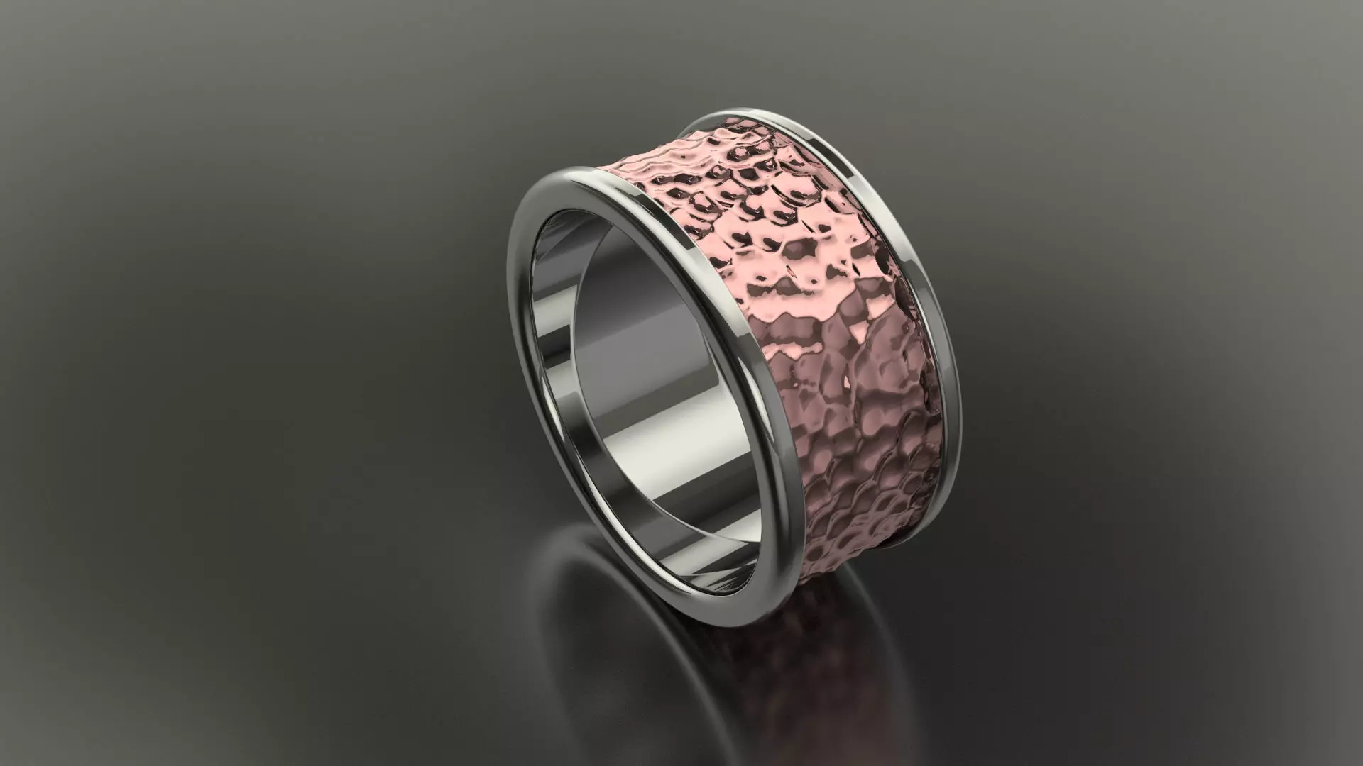 Hammered Band Rings in Us Size 3D print model_0