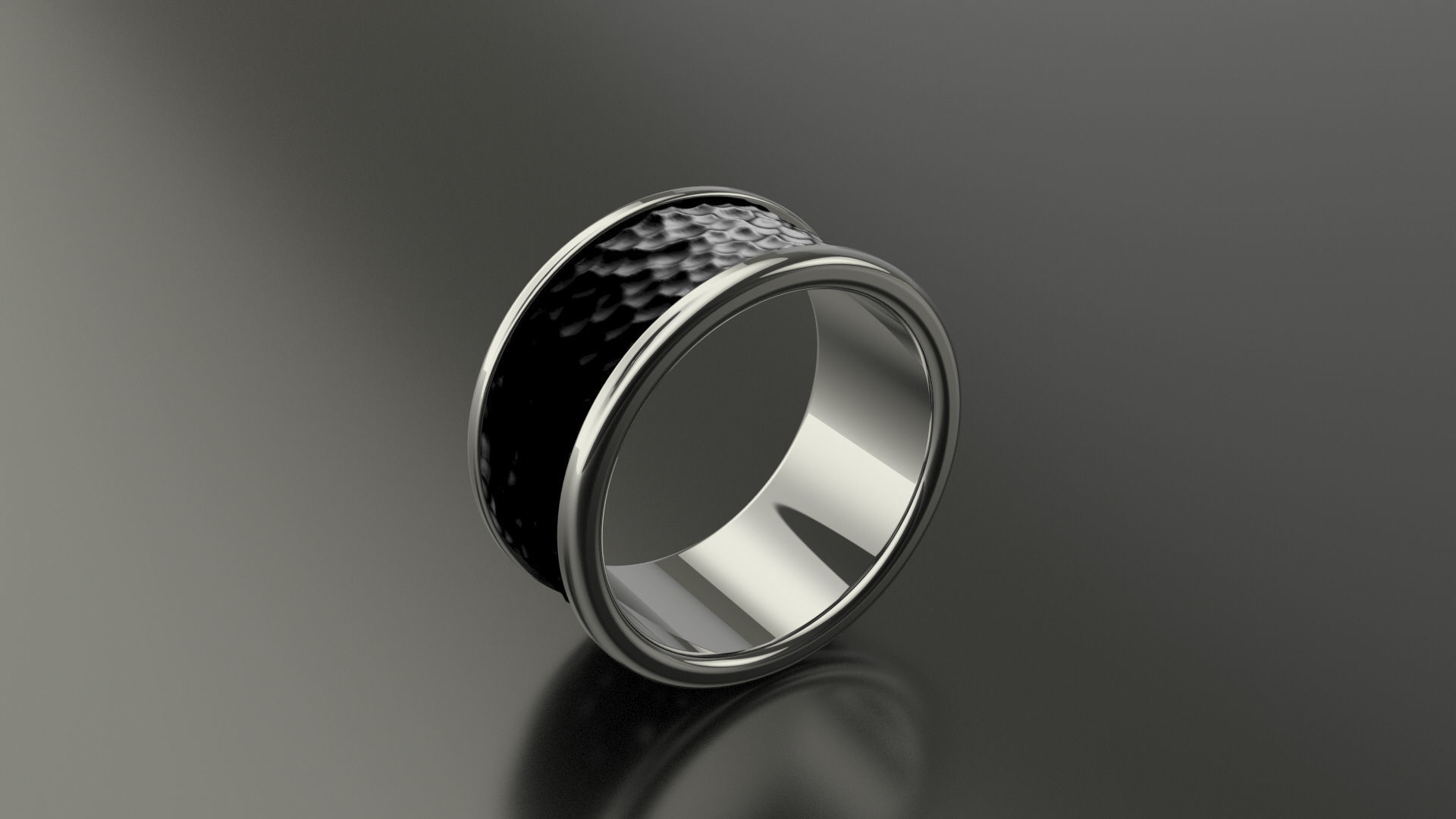 Hammered Band Rings in Us Size 3D print model_4